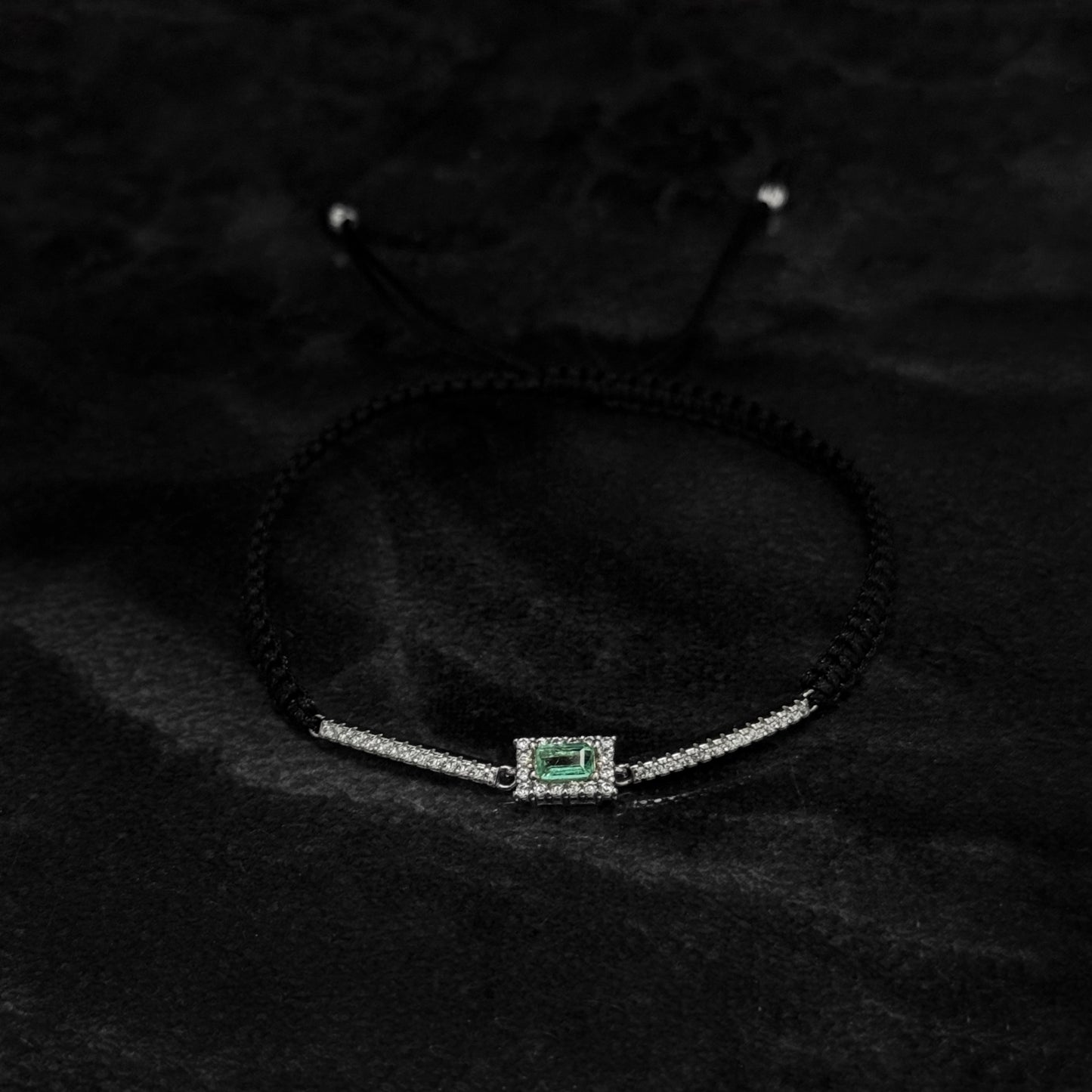 Pulsera Tejida Exclusiva / Esmeralda Colombiana / Plata 925