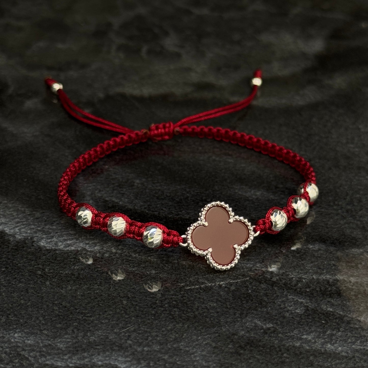 Pulsera Lucky Clover / Red / Plata 925