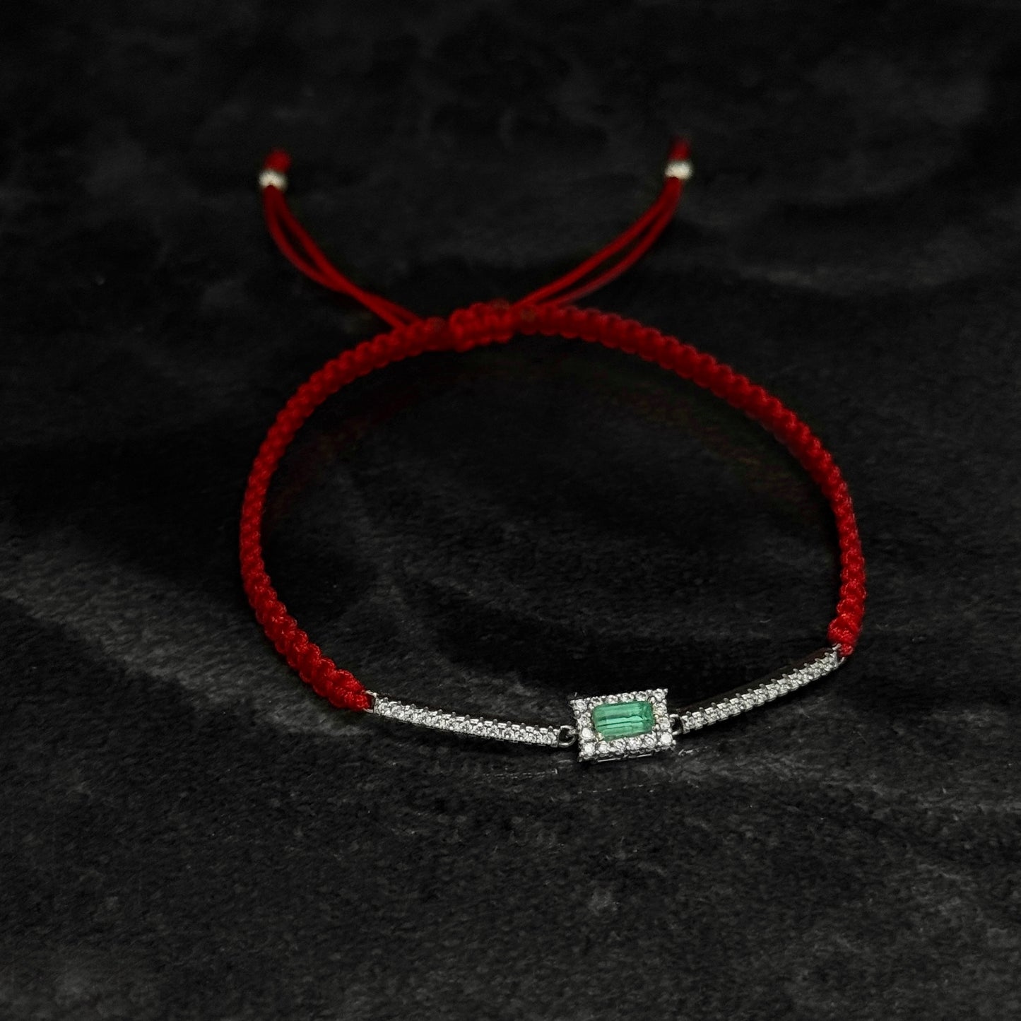 Pulsera Tejida Exclusiva / Esmeralda Colombiana / Plata 925