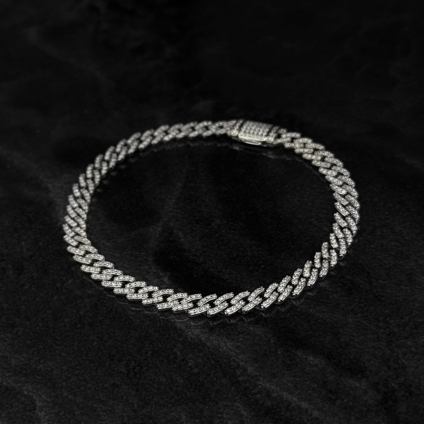 Pulsera Cubana Exclusiva 6mm / Moissanitas Lab / Plata 925