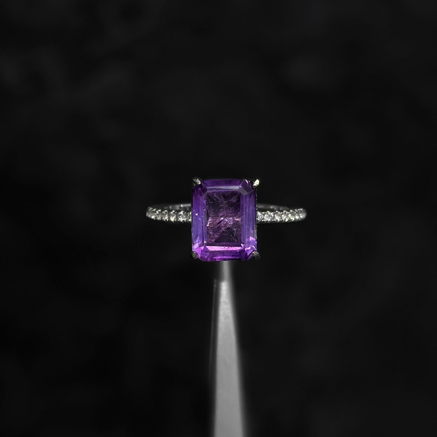 Anillo de Lujo #7 / Amatista Natural / Plata 925