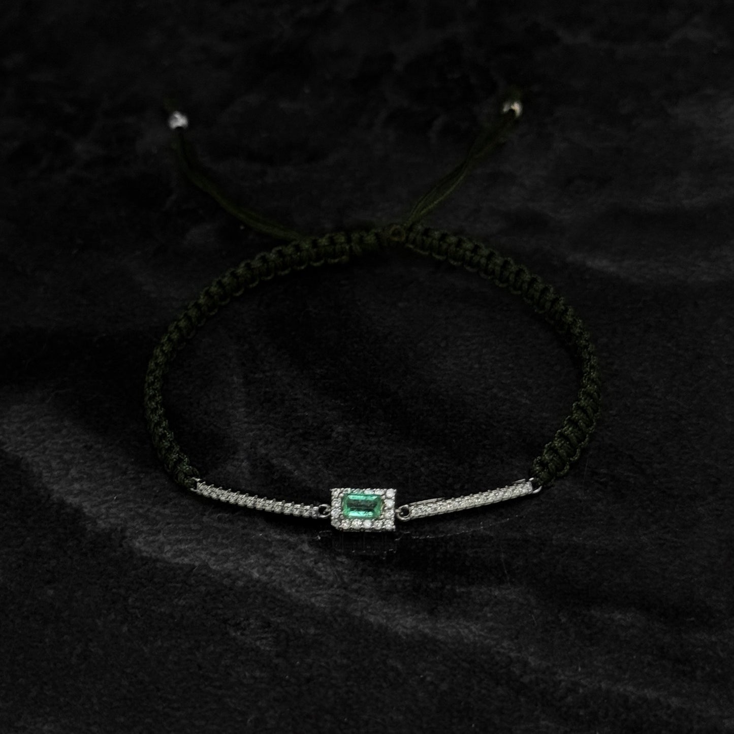 Pulsera Tejida Exclusiva / Esmeralda Colombiana / Plata 925