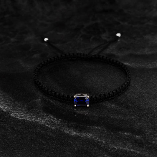 Pulsera Tejida Exclusiva / Zafiro Royal Blue Lab / Plata 925