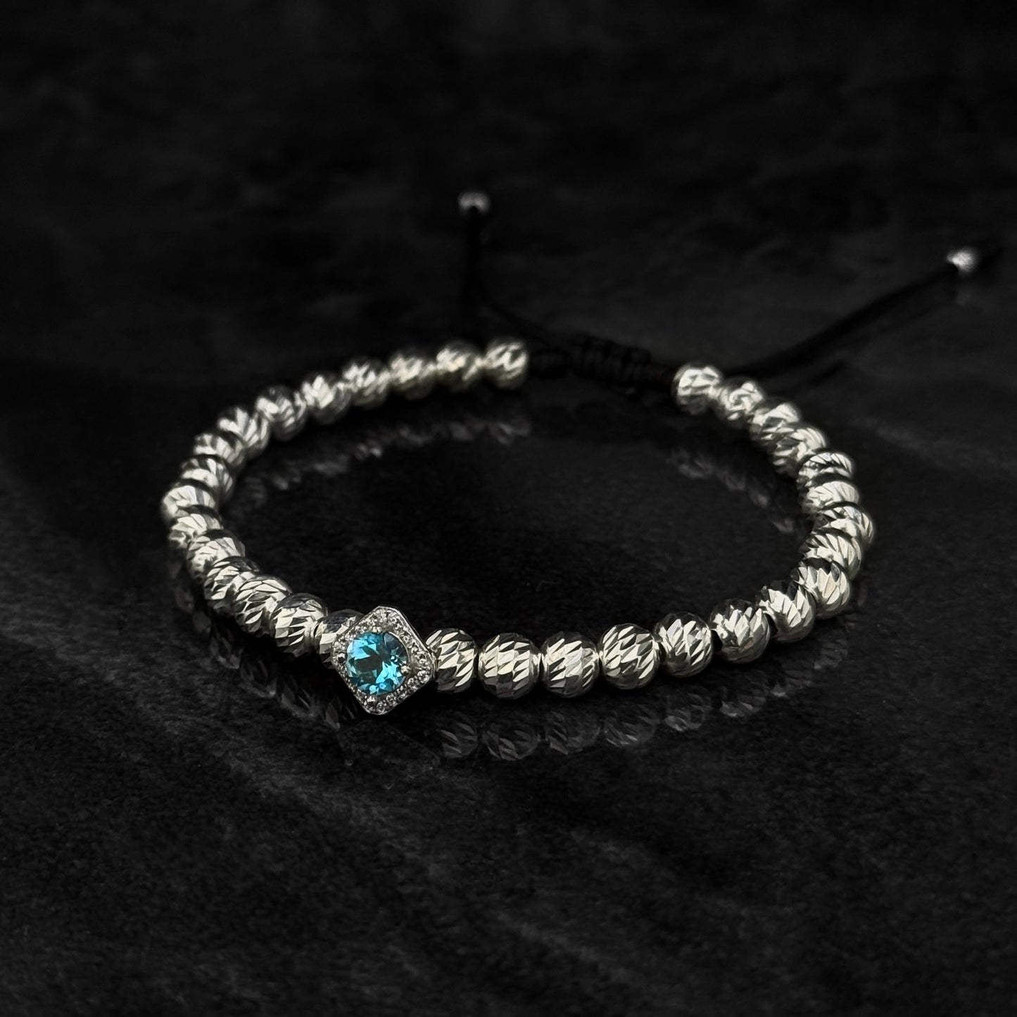 Pulsera Tejida / Topacio Natural / Plata 925