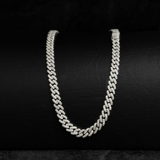 Cadena Cubana Exclusiva 6mm / Moissanitas Lab / Plata 925